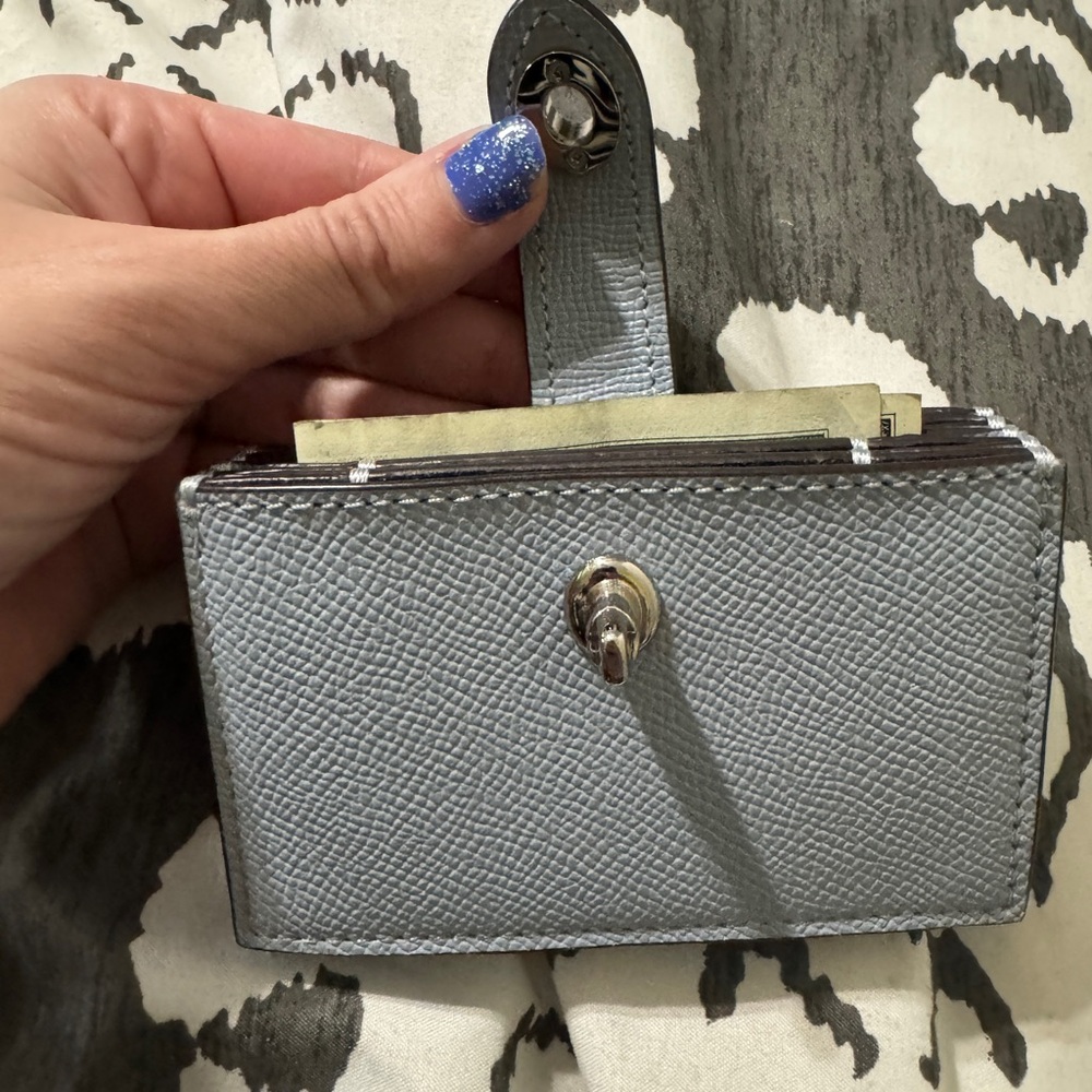 Coach Pale blue Leather Card Holder - Picture 13 of 16